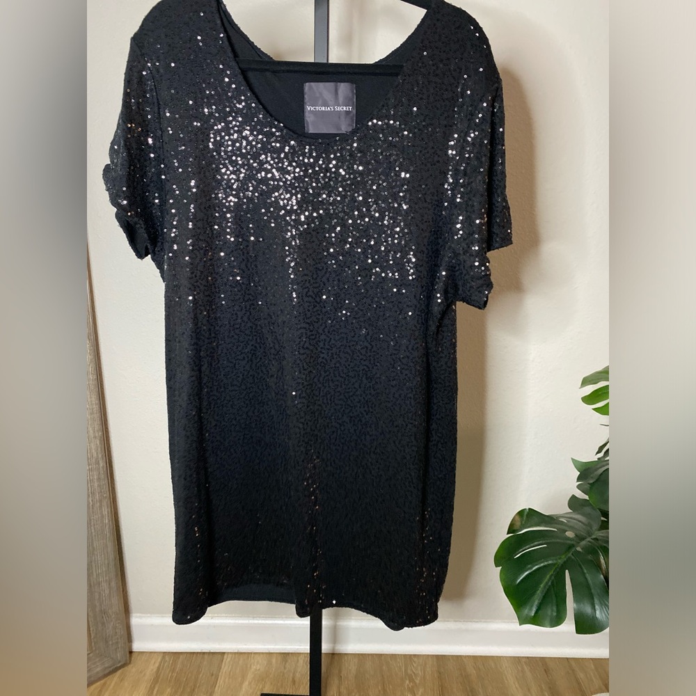 Victoria's Secret Black Sequin Midi Dress
